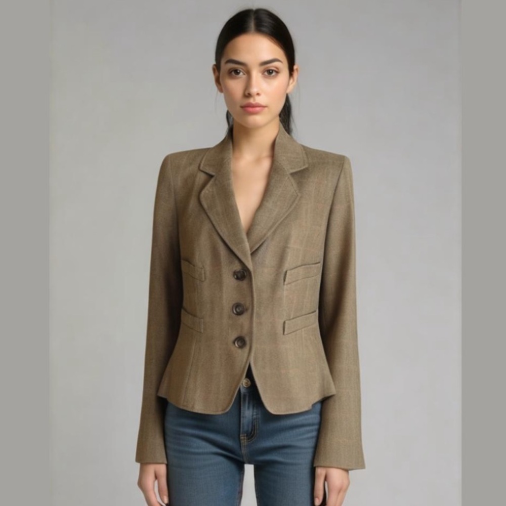 Ellen Tracy • Herringbone Check Blazer - Picture 1 of 13